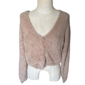 Be COOL Fuzzy beige Cardigan